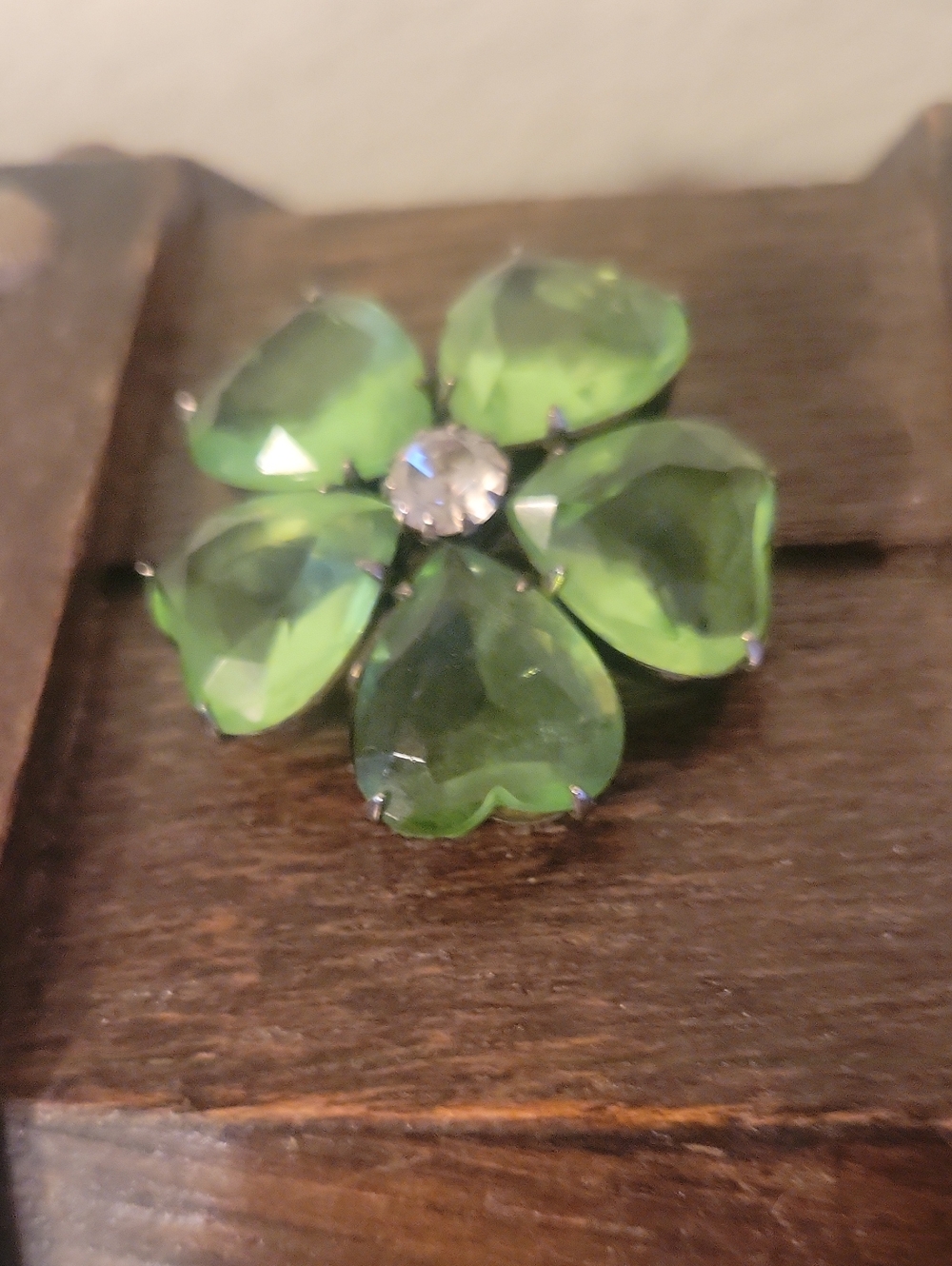 Green Crystal Flower Brooch – Women's Jewelry